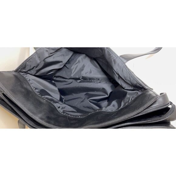 Lisa Loren smooth black leather lap top/tote bag - Picture 8 of 13